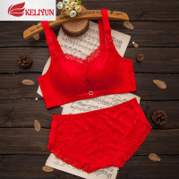 可莉允本命年大红色内衣套装女都市结婚无钢圈聚拢丽人孕妇小胸新娘文胸文胸套装