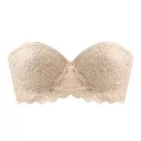 可莉允wrj boutique 日系夏季薄款无肩带隐形文胸性感蕾丝半杯抹胸 两穿抹胸