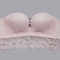 可莉允无肩带文胸聚拢防滑薄款小胸贴女婚纱用大胸白色抹胸式隐形内衣女抹胸