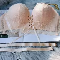 可莉允无肩带文胸抹胸内衣女小胸聚拢防滑胸贴加厚裹胸隐形婚纱抹胸