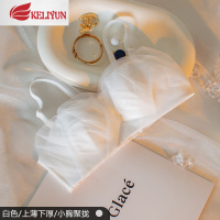 可莉允网纱抹胸式内衣小胸聚拢日系仙气甜美少女不空杯防滑上托文胸套装抹胸