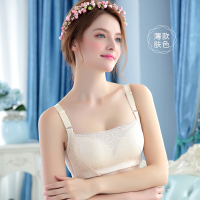 可莉允无钢圈聚拢防走光黑色抹胸性感蕾丝文胸白色小胸少女内衣夏季薄款抹胸
