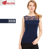 可莉允仕乐 女士打底背心夏季性感蕾丝无袖打底衫黑色可外穿莫代尔吊带吊带