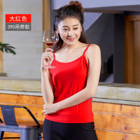 可莉允冠得女士背心吊带莫代尔打底衫纯色薄款百搭无袖大红色结婚本命年吊带
