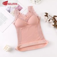 可莉允保暖背心女加厚加绒带胸垫内穿秋冬季学生美体棉内衣打底衫上衣吊带
