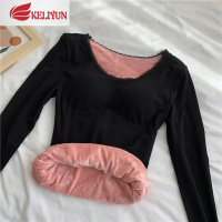 可莉允秋冬2021新款带胸垫内衣加绒加厚打底内搭吊带背心美体保暖上衣女吊带