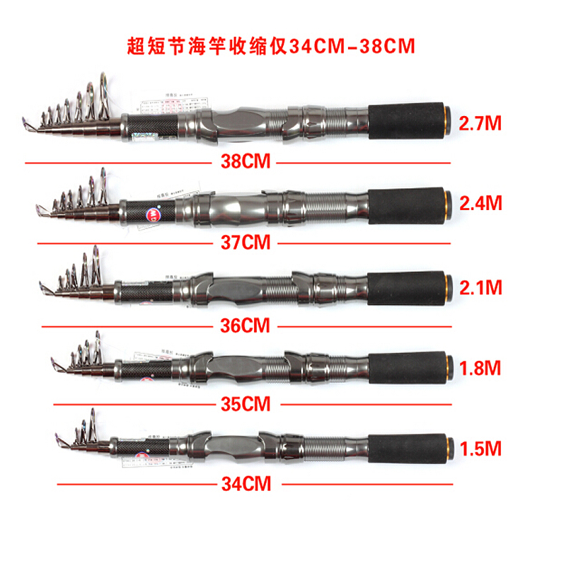 光威迷你小海杆袖珍鱼竿超短节海竿抛竿投竿小矶竿筏钓竿渔具套装高清大图