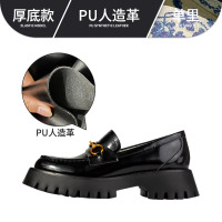 金三志妙侣2021春秋季新款厚底松糕单鞋女英伦学院风小皮鞋子女网红百搭休闲鞋