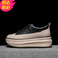 金三志厚底松糕内增高ins鞋子棕色秋季加绒冬季百搭2021年新款女鞋潮鞋休闲鞋