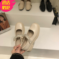 金三志代购            厚底玛丽珍小皮鞋女鞋子2021年新款春季百搭学生jk乐福豆仙女单鞋休闲鞋