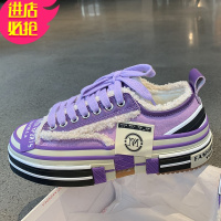 金三志韩版加绒吴建豪帆布鞋女ulzzang厚底网红百搭2020冬季低帮ins潮鞋休闲鞋