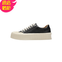 金三志妙侣松糕厚底帆布鞋女鞋2021春季新款百搭休闲板鞋低帮小白鞋休闲鞋