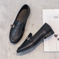 金三志香港2021年新款秋季豆豆鞋女英伦复古百搭小皮鞋网红一脚蹬乐福鞋休闲鞋