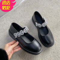 金三志赫本风玛丽珍小皮鞋女英伦2021春季新款日系复古浅口水晶jk制服鞋休闲鞋