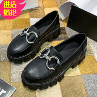 金三志大码女鞋41—43脚宽胖脚面高40刘雯同款松糕底厚底学生加肥小皮鞋休闲鞋