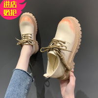 金三志小皮鞋女英伦风2021春季新款日系JK厚底复古擦色配裙子的乐福单鞋休闲鞋