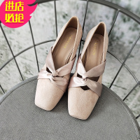 金三志2020春平底方头玛丽珍奶奶鞋平跟韩版仙女风单鞋百搭丝带芭蕾舞鞋休闲鞋