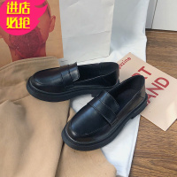 金三志黑色小皮鞋女英伦复古2021春季新款蝴蝶结平底单鞋日系jk萝莉鞋子休闲鞋