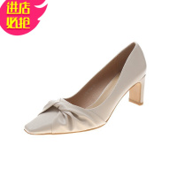 金三志法式少女高跟鞋女春夏百搭黑色细跟职业单鞋2021新款尖头浅口女鞋休闲鞋