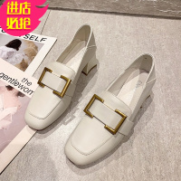 金三志皮鞋女英伦风2021春季新款单鞋百搭时尚高跟鞋粗跟玛丽珍工作女鞋休闲鞋