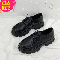 金三志英伦风小皮鞋女2021新款厚底增高黑色日系jk制服鞋韩版学院风单鞋休闲鞋