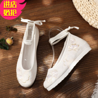 金三志古风绣花鞋老北京布鞋民族风单鞋春季新款透气布鞋女内增高汉服鞋休闲鞋