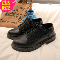 金三志鞋子男士帅气百搭英伦潮流黑色商务小皮鞋男青少年韩版秋季休闲鞋休闲鞋