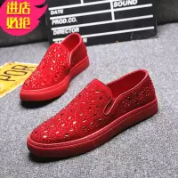 金三志乐福鞋男士潮鞋2020新款铆钉鞋男潮一脚蹬懒人鞋个性柳丁鞋男鞋子休闲鞋