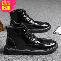 金三志秋冬季黑色马丁靴男鞋英伦高帮工装厚底机车作战男靴休闲大头皮靴休闲鞋