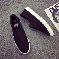 金三志2021春季情侣帆布鞋女鞋平底小白鞋一脚蹬懒人街头布鞋白色男鞋子休闲鞋