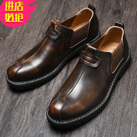 金三志皮鞋男士马丁靴低帮皮英伦风工装鞋韩版潮鞋休闲大头切尔西鞋子休闲鞋