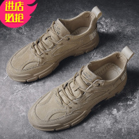 金三志春季马丁靴男工装靴英伦系带夏季男鞋皮复古低帮机车鞋帆布靴子休闲鞋