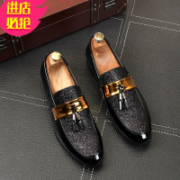 金三志豆豆鞋2021年新款男秋冬潮流韩版社会尖头皮鞋百搭婚鞋潮鞋青少年休闲鞋