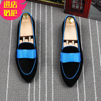 金三志英伦尖头套脚小皮鞋男夏季懒人一脚蹬豆豆鞋发型师夜店潮流男鞋子休闲鞋
