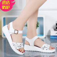 金三志2021夏季新款14女孩韩版13初中学生中大童15岁夏天平底皮凉鞋12凉鞋