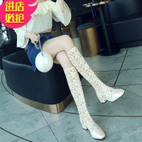 金三志夏天长靴女2021春季新罗马凉鞋女包头平底鞋镂空平跟网靴高筒凉靴凉鞋