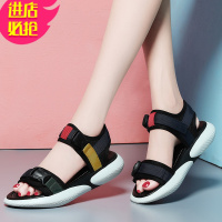 金三志运动凉鞋女ins潮2021新款夏季百搭学生网红平底轻便魔术贴沙滩鞋凉鞋