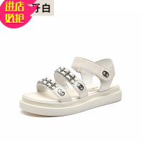 金三志BeauToday2021夏季新款厚底时装罗马凉鞋女鞋仙女风百搭平底鞋女凉鞋