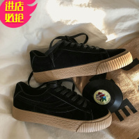 金三志林先参 奶茶色山本风小黑鞋女ins街拍韩版潮流百搭板鞋黑色帆布鞋帆布鞋
