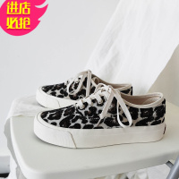 金三志鲁鲁蛋小众设计鞋2021新款豹纹帆布鞋女ulzzang学生百搭板鞋ins潮帆布鞋