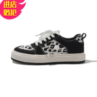 金三志萱哥家 豹纹大头个性小众厚底帆布鞋女ins潮鞋2021春季新款女鞋潮帆布鞋