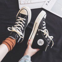 金三志高帮帆布鞋子女2021潮鞋新款春季韩版球鞋百搭ulzzang板鞋女帆布鞋