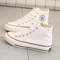 金三志香港高帮帆布鞋女内增高春季学生韩版原宿ulzzang百搭休闲板鞋潮帆布鞋