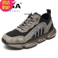 金三志男鞋春季2021新款皮运动鞋百搭潮流爆米花气垫鞋子男透气休闲鞋休闲鞋