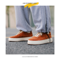 金三志古雀皮低帮板鞋2020新款潮流百搭休闲鞋韩版复古运动厚底鞋子男休闲鞋