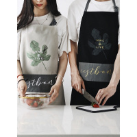 北欧风全纯棉布艺围裙防油清洁围裙厨房家居咖啡包店半身围裙