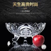 欧式现代水晶玻璃水果盘干果盘厨房客厅加厚高脚零食托盘婚庆ktv