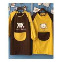 围裙长袖防水防油韩版时尚厨房罩衣成人女可爱情侣工作服logo