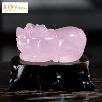 慈元阁开光粉水晶貔貅财运摆件家居办公风水工艺品装饰节日礼品