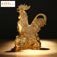 慈元阁开光纯铜金钱鸡摆件家居客厅风水用品生肖元宝鸡工艺品摆设